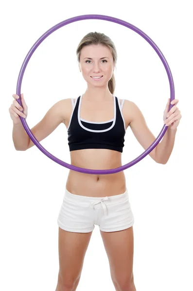 Portrait of the girl with hoop — Stock Photo, Image