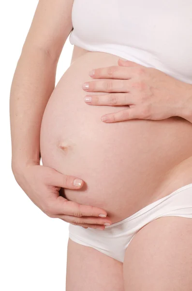 Έγκυος γυναίκα με όμορφη κοιλιά — Φωτογραφία Αρχείου