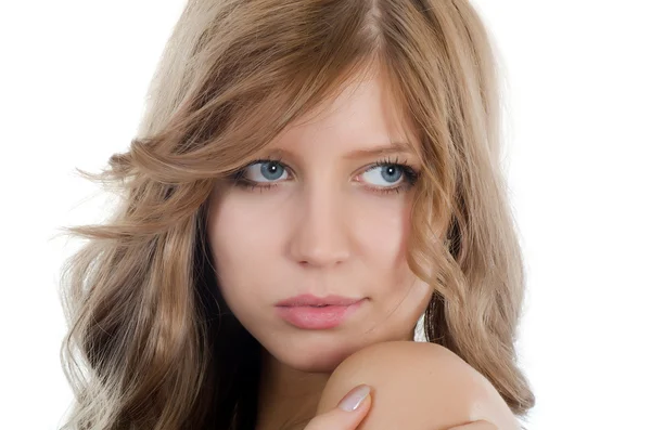 Portret van het meisje met mooie haren — Stockfoto