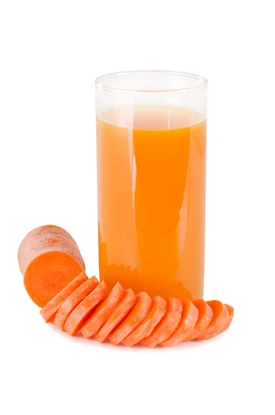 Стекло с морковным соком — стоковое фото