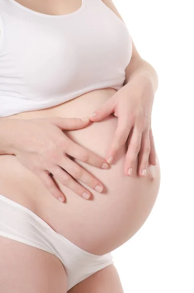 Kobieta w ciąży z piękny brzuch — Zdjęcie stockowe