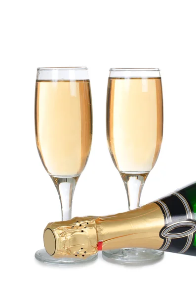 Šampaňské izolované na bílém pozadí — Stock fotografie