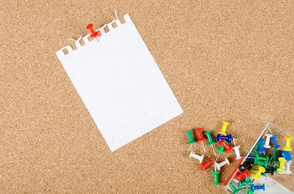 Collection of note papers on corkboard — Stock Photo, Image