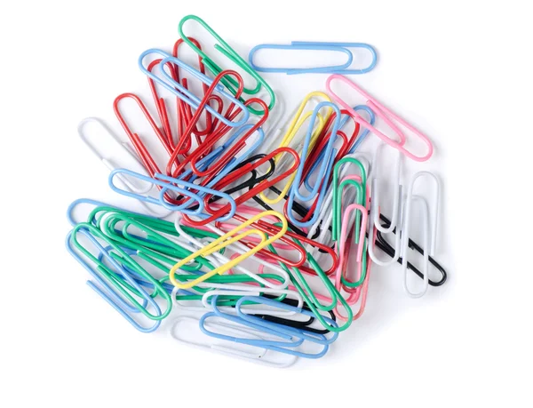 Closeup of multi-colored paper clips — Stock Photo, Image