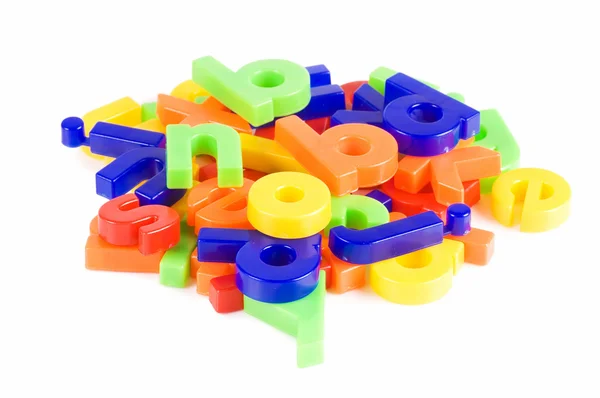 Plástico letras inglesas isoladas em branco — Fotografia de Stock