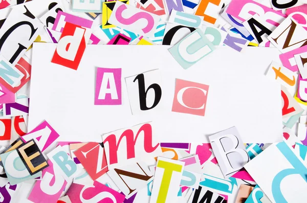The letters which have been cut out from newspapers — Stock Photo, Image