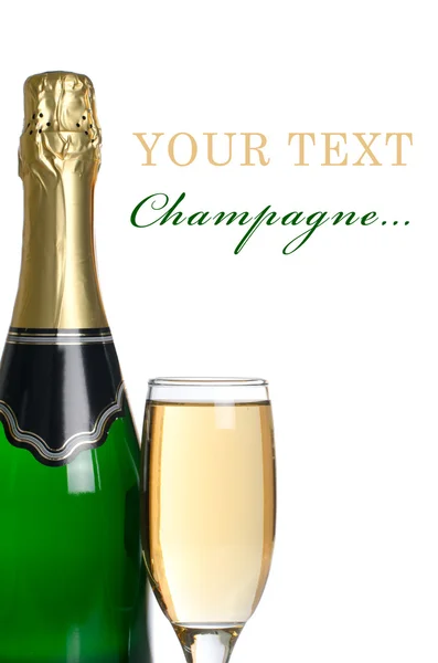 Champagne geïsoleerd op witte achtergrond — Stockfoto