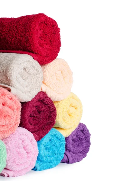 Die kombinierten farbigen Handtücher — Stockfoto