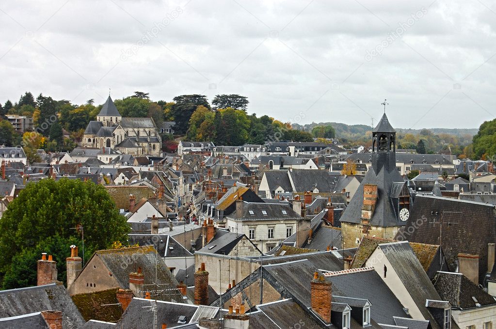 Rooftops in Amboise. Beautiful medieval village Amboise, Loire Valley, Fran