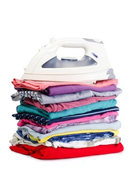 Heap of pure clothes with iron clipart