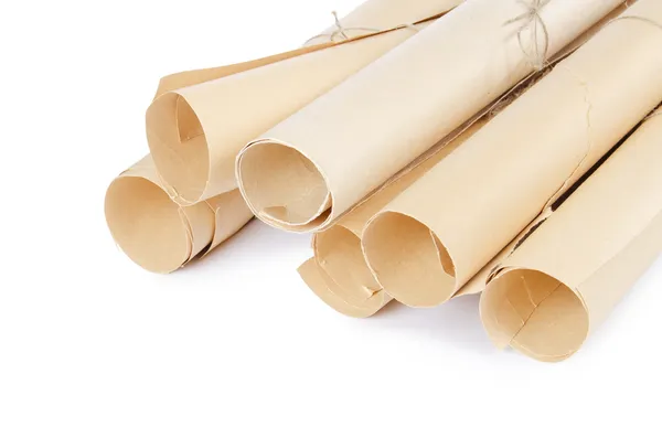 Many scrolls isolated on white isolated on white — Stock Photo, Image