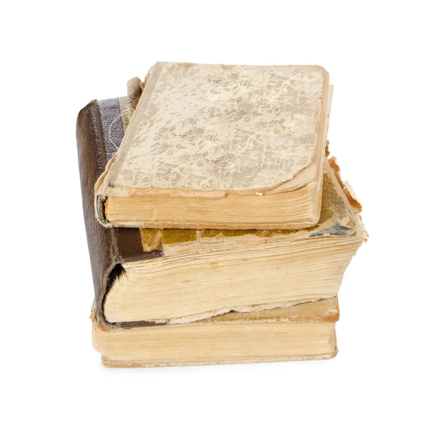 Pile of old books isolated on white background — Stock Photo, Image