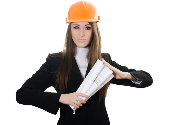 Business woman with projects — Stock Photo, Image