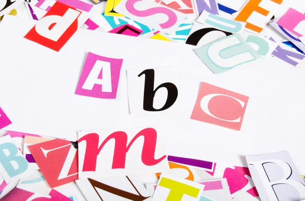 The letters which have been cut out from newspapers — Stock Photo, Image