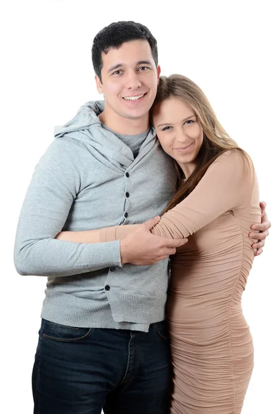 Hermosa pareja joven sobre fondo blanco —  Fotos de Stock