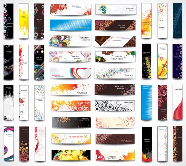 Mix Collection vertical and horizontal banners clipart