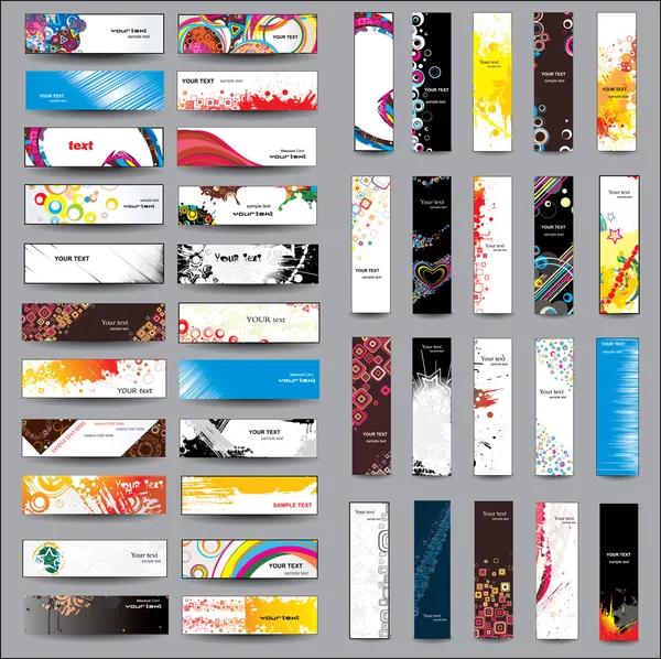 Bannières verticales et horizontales Mix Collection — Image vectorielle