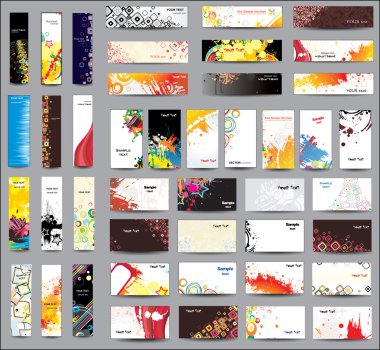 Mix collection banners and business cards clipart