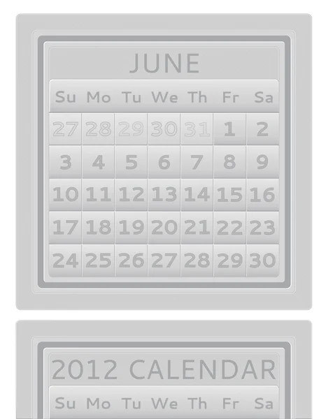 stock vector June 2012 vector calendar.