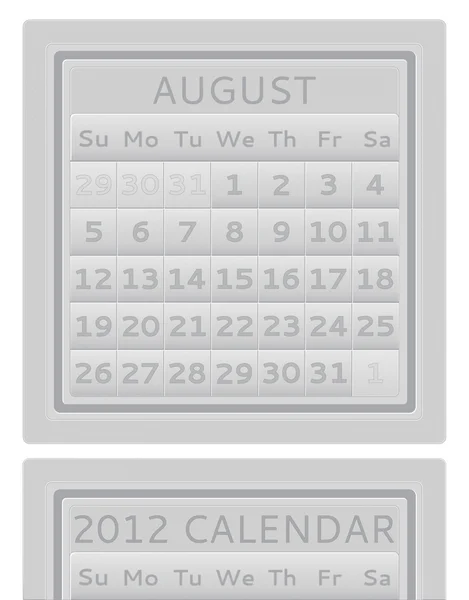 Ağustos 2012 vektörel takvim.