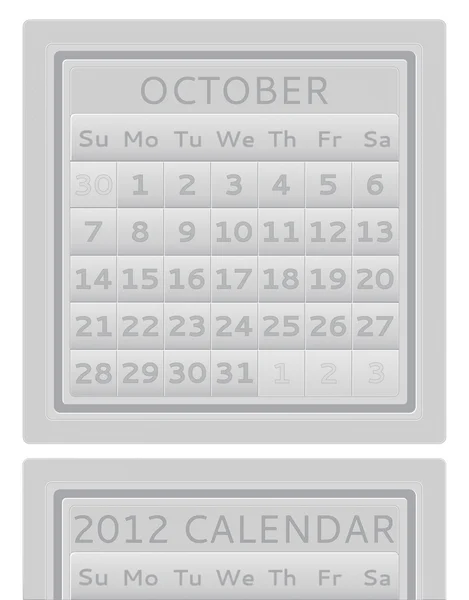 Ekim 2012 vektörel takvim.
