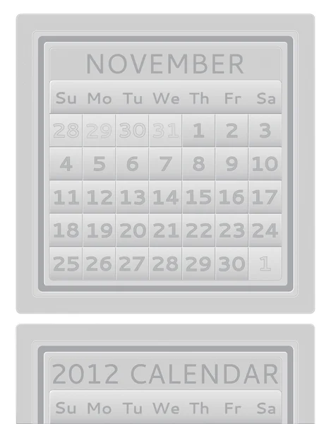 Kasım 2012 vektörel takvim.