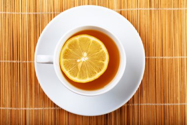 Tea with lemon clipart