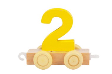 Wooden toy number 2 clipart