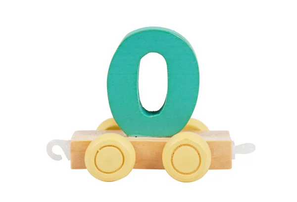Dřevěná hračka číslo 0 — Stock fotografie