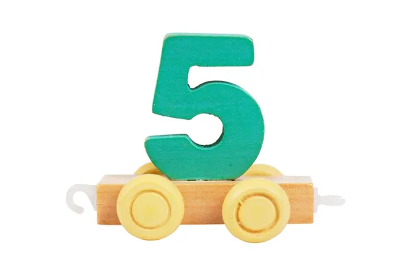 Drewniane zabawki numer 5 — Zdjęcie stockowe
