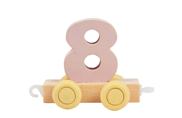 Brinquedo de madeira número 8 — Fotografia de Stock