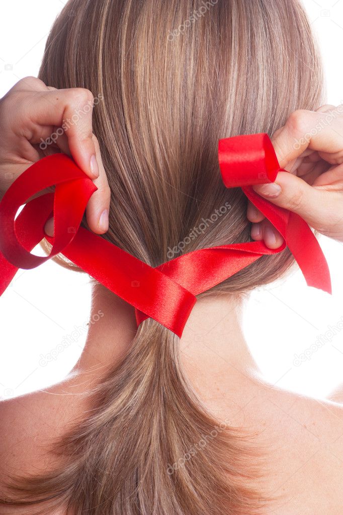 Ribbon in a hair Stock Photo by ©AGorohov 8350143