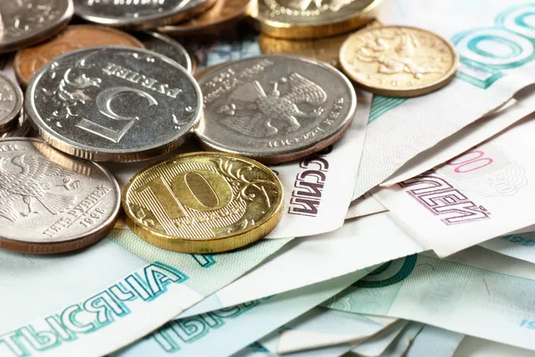 Coins and banknotes — Stock Photo, Image