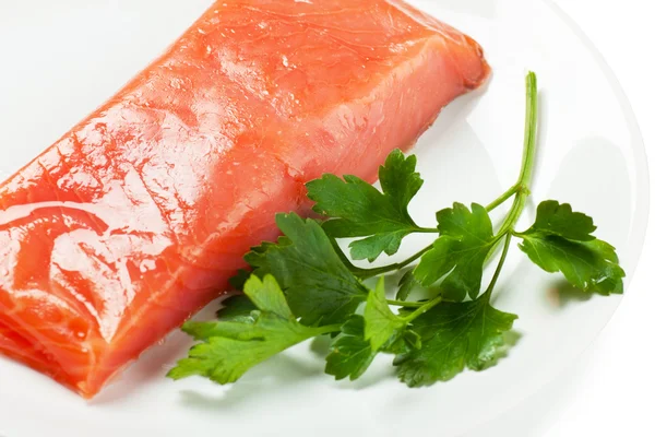 Salmon on a plate — Stock Photo, Image