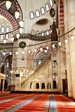 Suleymaniye Mosque Interior - pulpit clipart