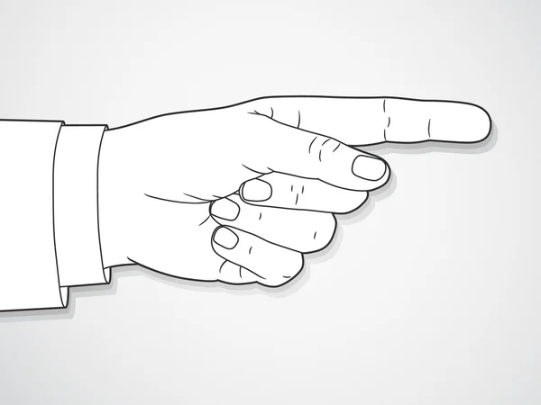 Signe de la main avec doigt pointeur. Vecteur . — Image vectorielle