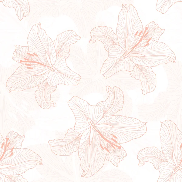 Varrat nélküli virágos mintával. Háttérben virágok-liliom — Stock Vector