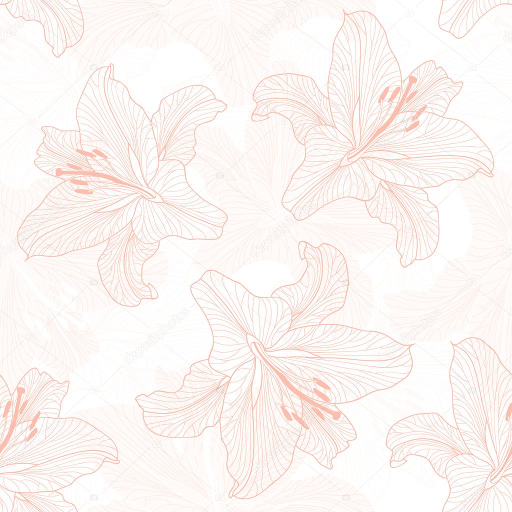 Seamless floral pattern. Background with flowers lily
