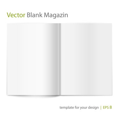 Vector blank magazine on white background. Template for design