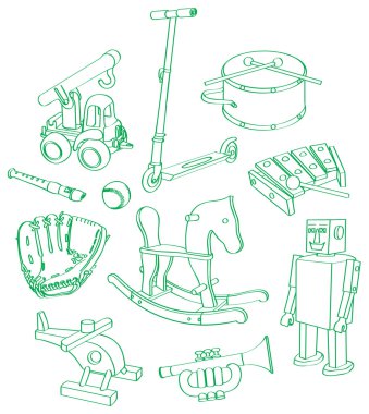 Boy's toys play clipart