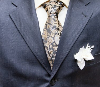 Business formal wear with tie and suit