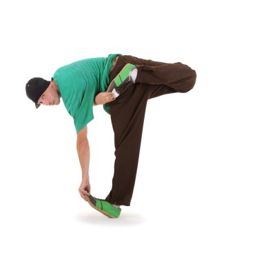 Genç breakdance eylem dans