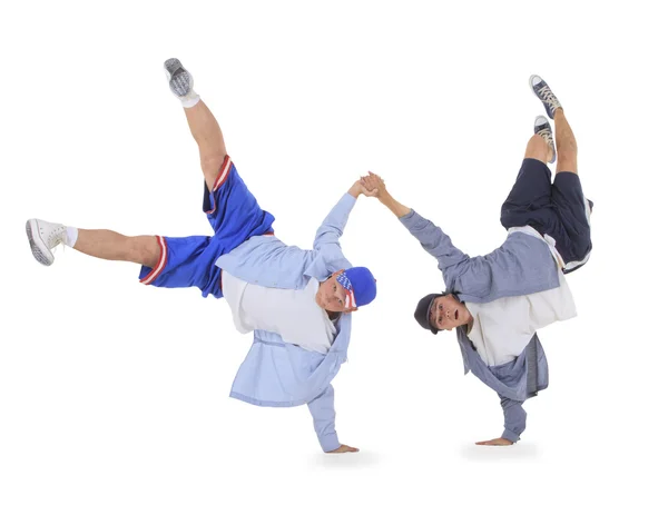 Tiener breakdance dansen in de kap — Stockfoto