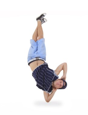 Genç breakdance eylem dans