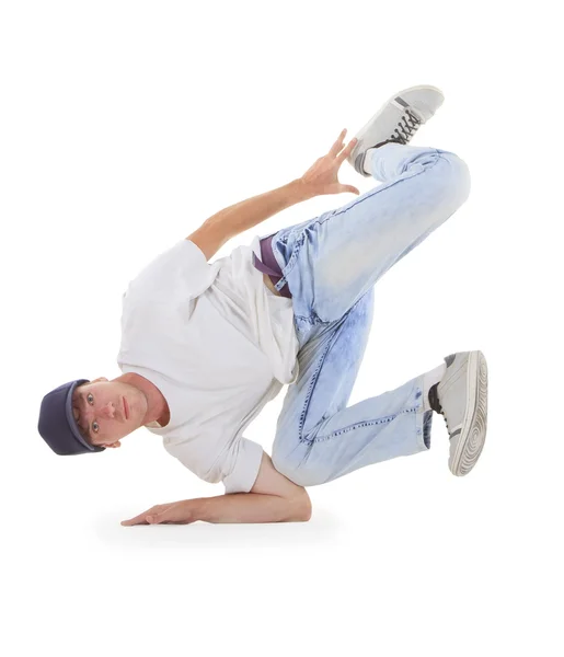 Adolescente dança breakdance em ação — Fotografia de Stock
