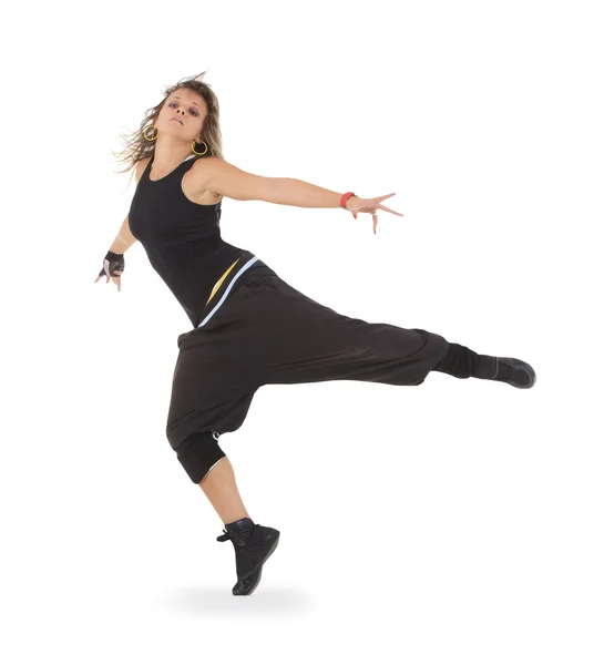 Chica adolescente bailando hip-hop en acción —  Fotos de Stock