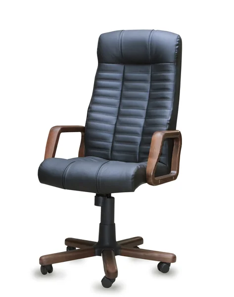 stock image The office chair from black leather. Isolated