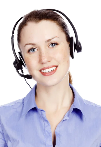 Headshot krásné zákazníkům služby operátor ženy — Stock fotografie