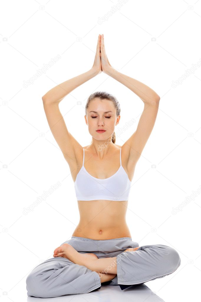 Meditating girl