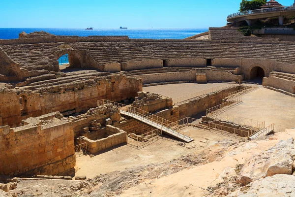 Ruínas do antigo anfiteatro em Tarragona, Espanha . — Fotografia de Stock